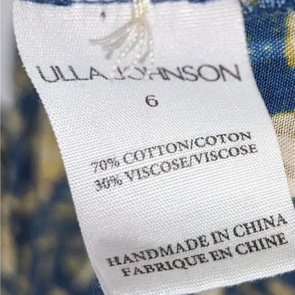 Ulla Johnson Endah Cotton Floral Print Ruffle Playsuit Romper Women's Size 6 - Picture 11 of 16